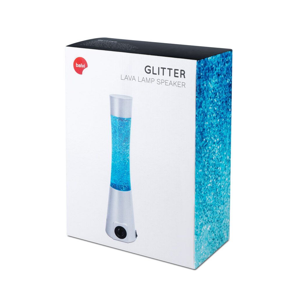 Lavalamp Blauw Balvi lavalamp/speaker Glitter 42 cm aluminium zilver