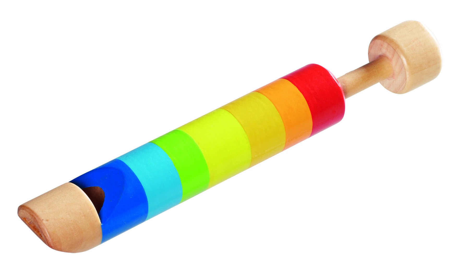 Goki Houten Fluit Met Zuiger Regenboog 16,5 cm