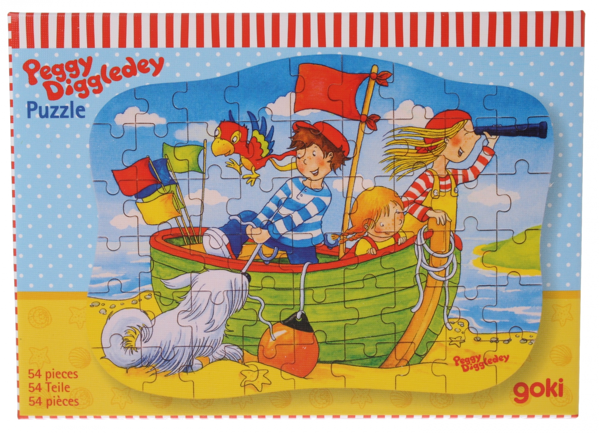 Goki Legpuzzel hout boot 54delig