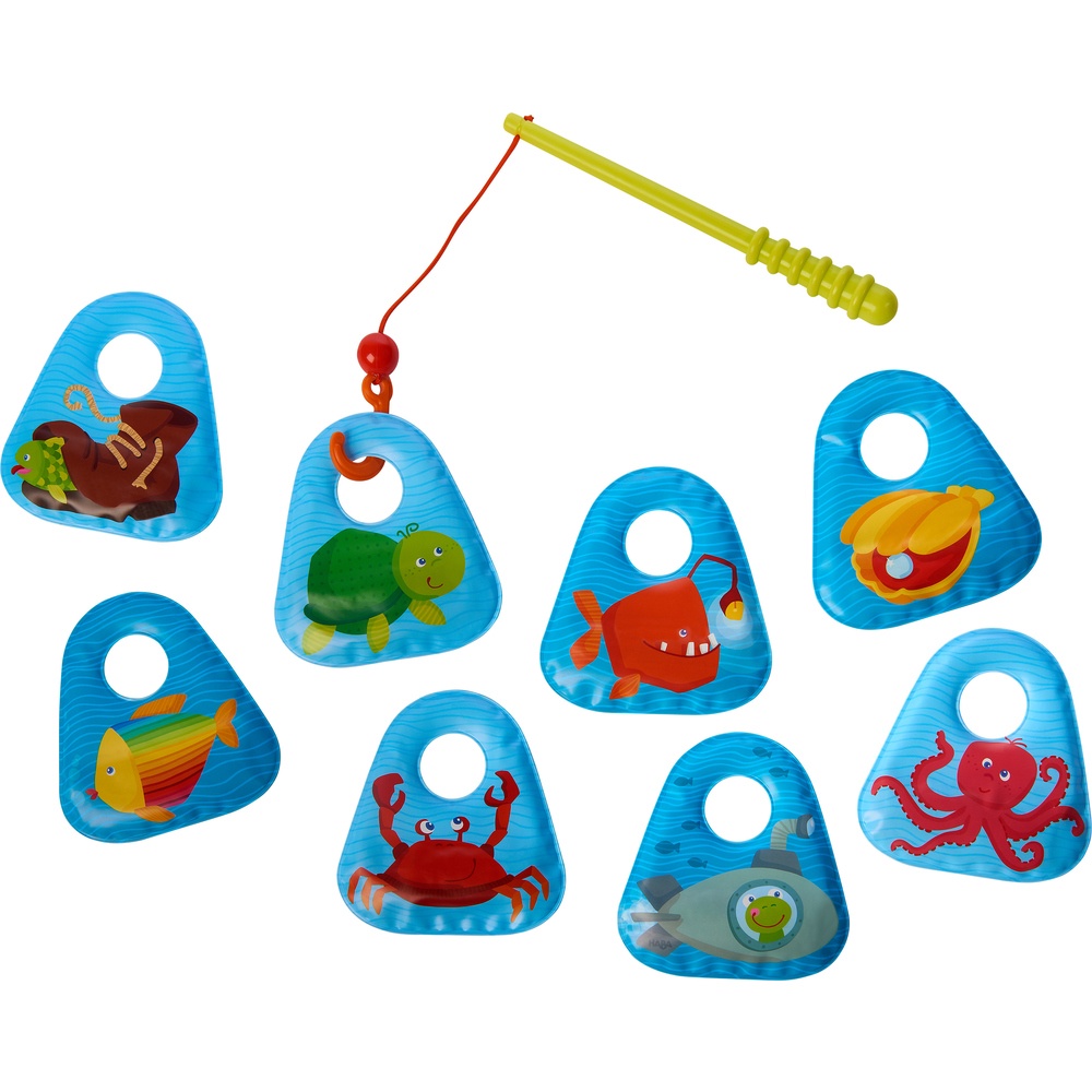 Haba Bath Toys Angling Set Marine Animals 9 Part Blue Internet Toys