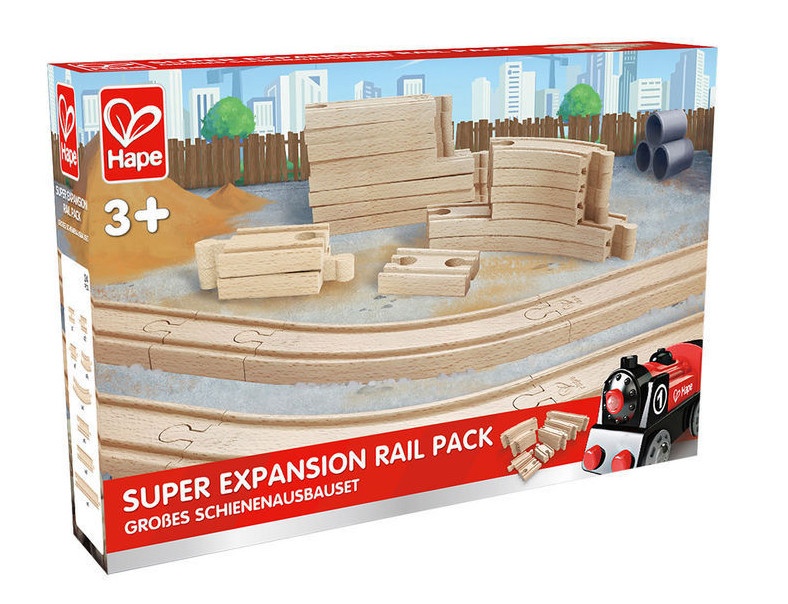 Hape houten Super treinbaan uitbreidingsset 24delig