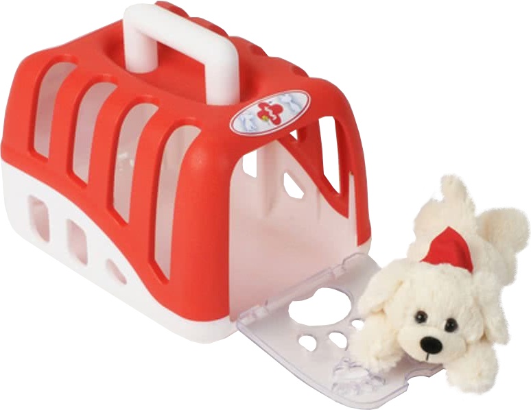 Cage Porte Vet Avec Chien En Peluche Rouge Blanc 235 Cm