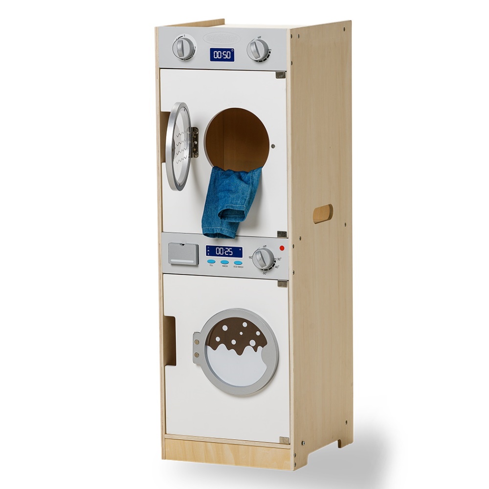 Mamamemo wasmachine en droger hout 86 cm