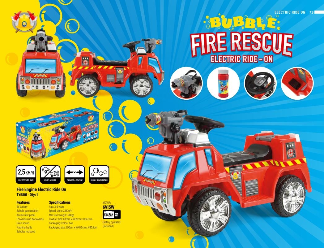 Fireman sam best sale ride on 6v