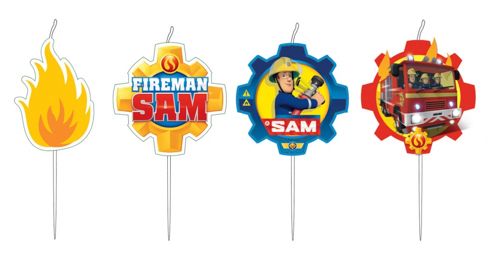 Amscan Bougies D Anniversaire Pompier Sam 4 Pieces Internet Toys