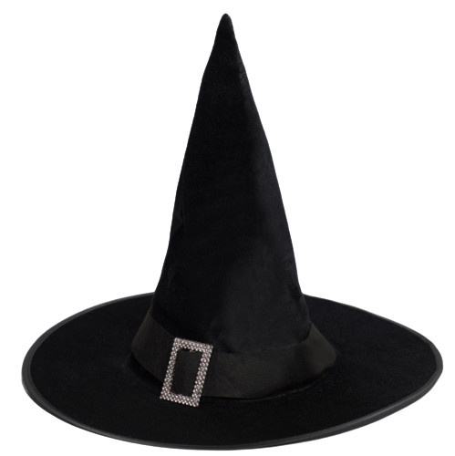 Partychimp pointy hat Witch ladies velvet black one-size - Internet-Toys
